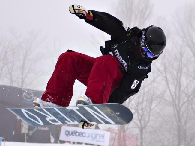 Holly Crawford competing at the FIS Snowboard World Championship in Stoneham, Quebec.