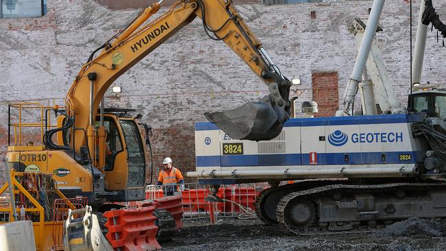 The Metro Tunnel project in the CBD. Picture: Ian Currie