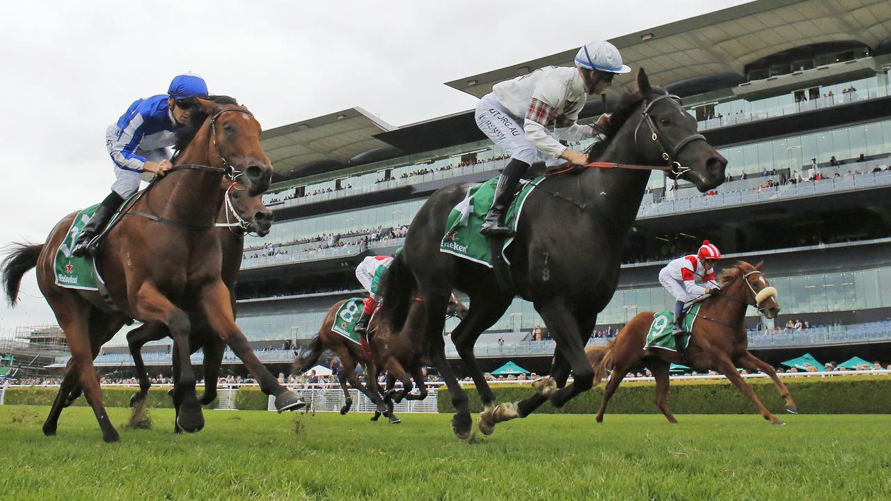 SYDNEY, AUSTRALIA - APRIL 17: Tommy Berry on Jamaea wins race 4 the Heineken Percy Sykes Stakes during day two of The Championships at Royal Randwick Racecourse on April 17, 2021 in Sydney, Australia. (Photo by Mark Evans/Getty Images)