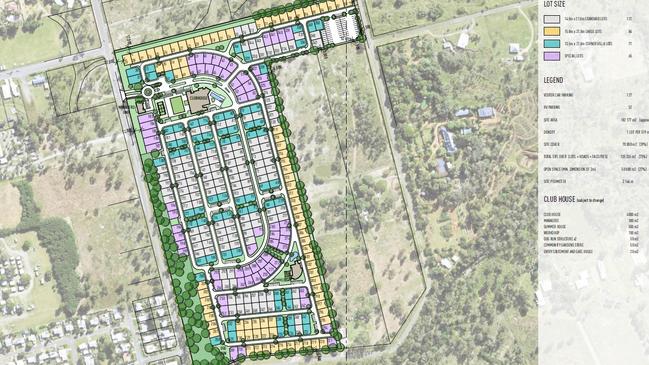 The master plan for the Living Gems development in Parkhurst with 351 dwellings, and community facilities.