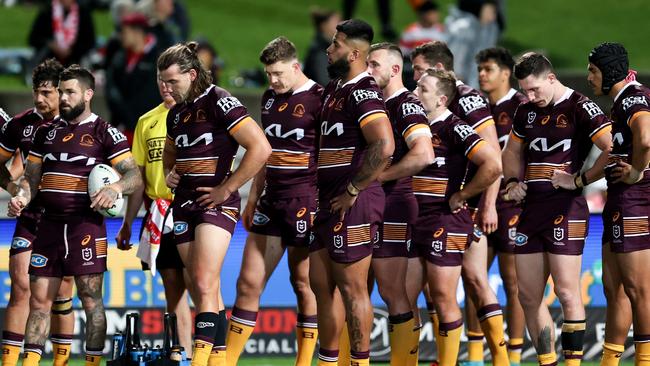 The Broncos’ defeat by the Dragons was their fifth loss in six games. Picture: Brendon Thorne/Getty Images