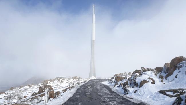 The transmission tower on kunanyi/Mt Wellington. Picture: PATRICK GEE