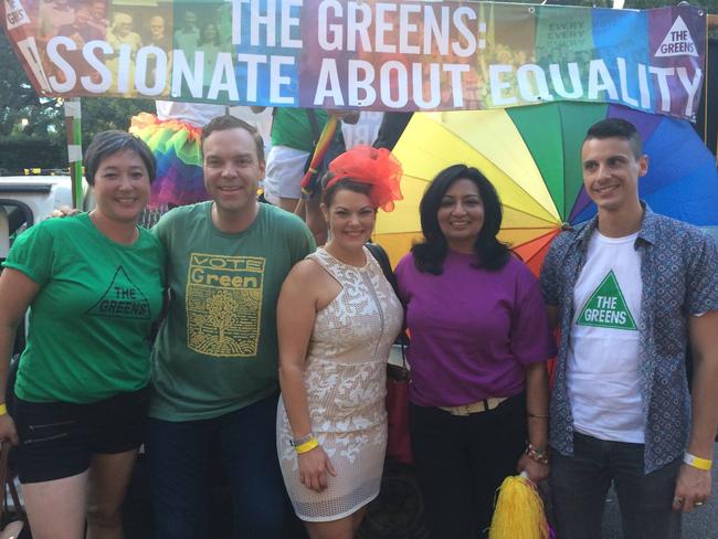 Greens Senator Sarah Hanson-Young at Mardi Gras.