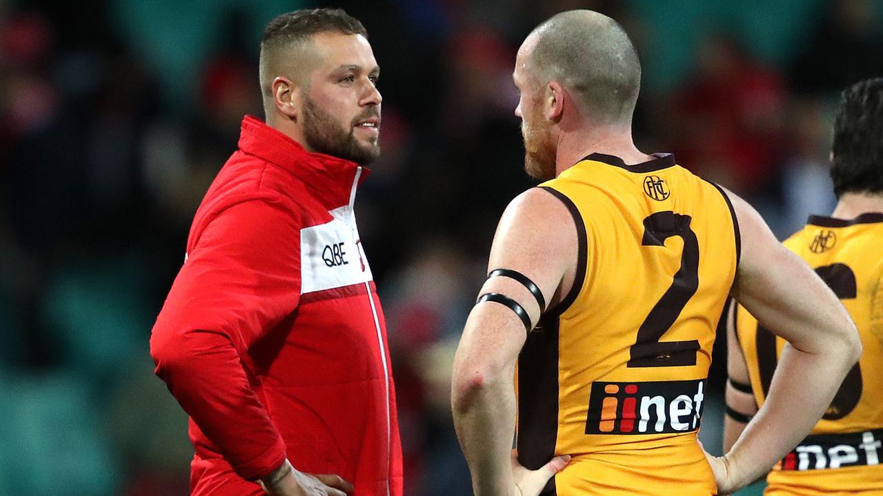 How long have Lance Franklin and Jarryd Roughead got left? Picture: Phil Hillyard