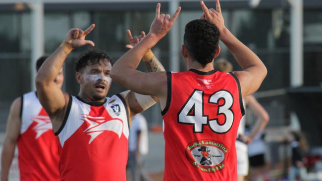 Isaiah Johnson and Ricardo Liparota booted 15 goals between them for Robinvale-Euston in the Sunraysia league. Picture: Glenn Milne