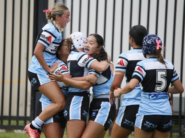 Cronulla players celebrate. Picture Warren Gannon Photography