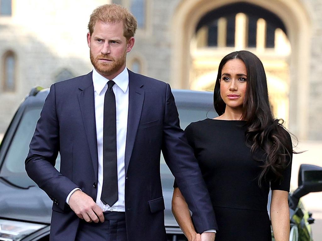 Prince Harry and Meghan Markle being in the UK has added a new dynamic to how the Palace treated the death of the Queen. Picture: Chris Jackson/Getty Images