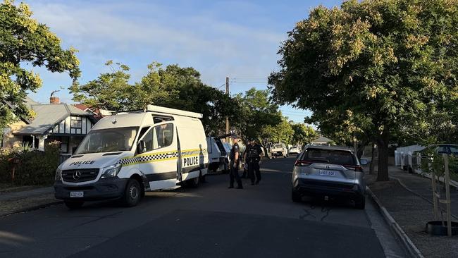 Police are at the scene of a Cowandilla home where they located the body of a 60-year-old man. Picture: Talara McHugh