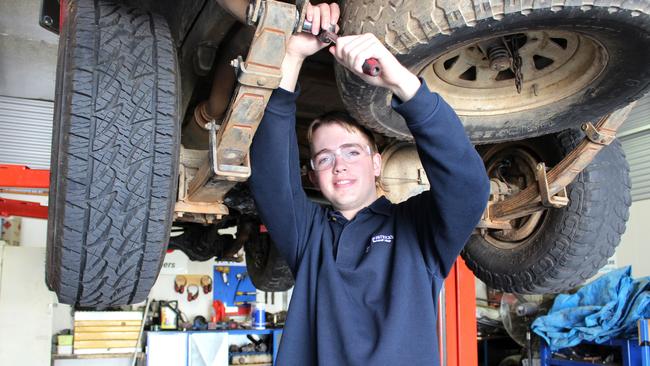 Nash Sanderson moved to a technical college after becoming disengaged at his previous school and now plans to become a diesel mechanic. Picture: Supplied