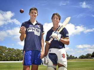 DYNAMIC DUO: Toowoomba Grammar School cricketers Jem Ryan (left) and Sam Anderson will represent Queensland at the 2019 National Cricket Championships. Picture: Bev Lacey