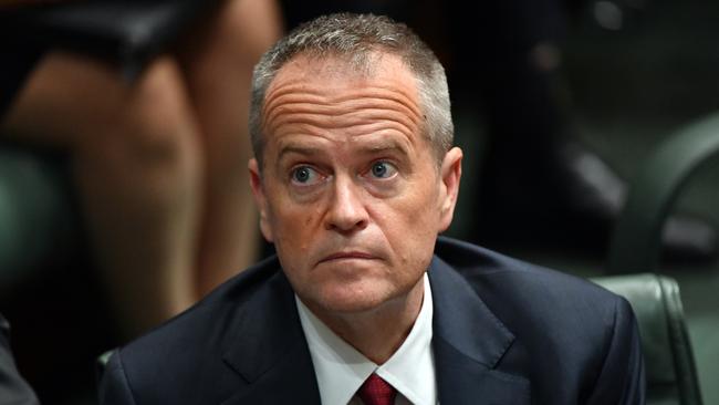 Leader of the Opposition Bill Shorten during Question Time in the House of Representatives at Parliament House in Canberra yesterday.