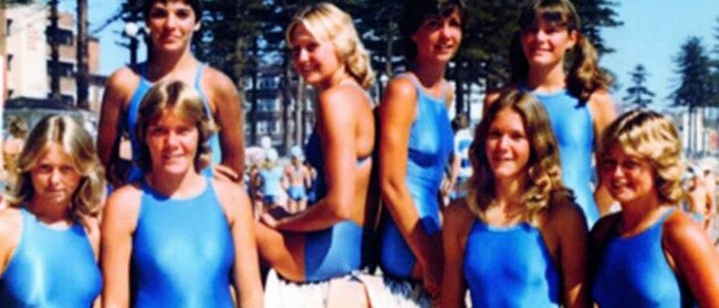 The original girls’ squad. The first girls to be allowed to take their bronze medallion at Manly Life Saving Club in 1980. Picture: Supplied.