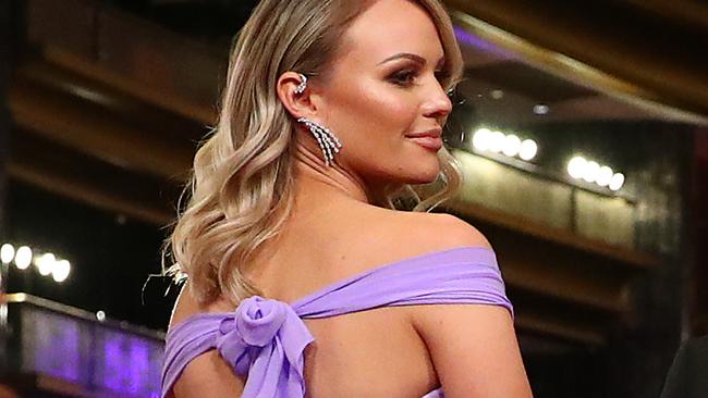 MELBOURNE, AUSTRALIA - SEPTEMBER 23: Lachie Neale of the Lions and Julie Neale arrive ahead of the 2019 Brownlow Medal at Crown Palladium on September 23, 2019 in Melbourne, Australia. (Photo by Kelly Defina/AFL Photos/via Getty Images)