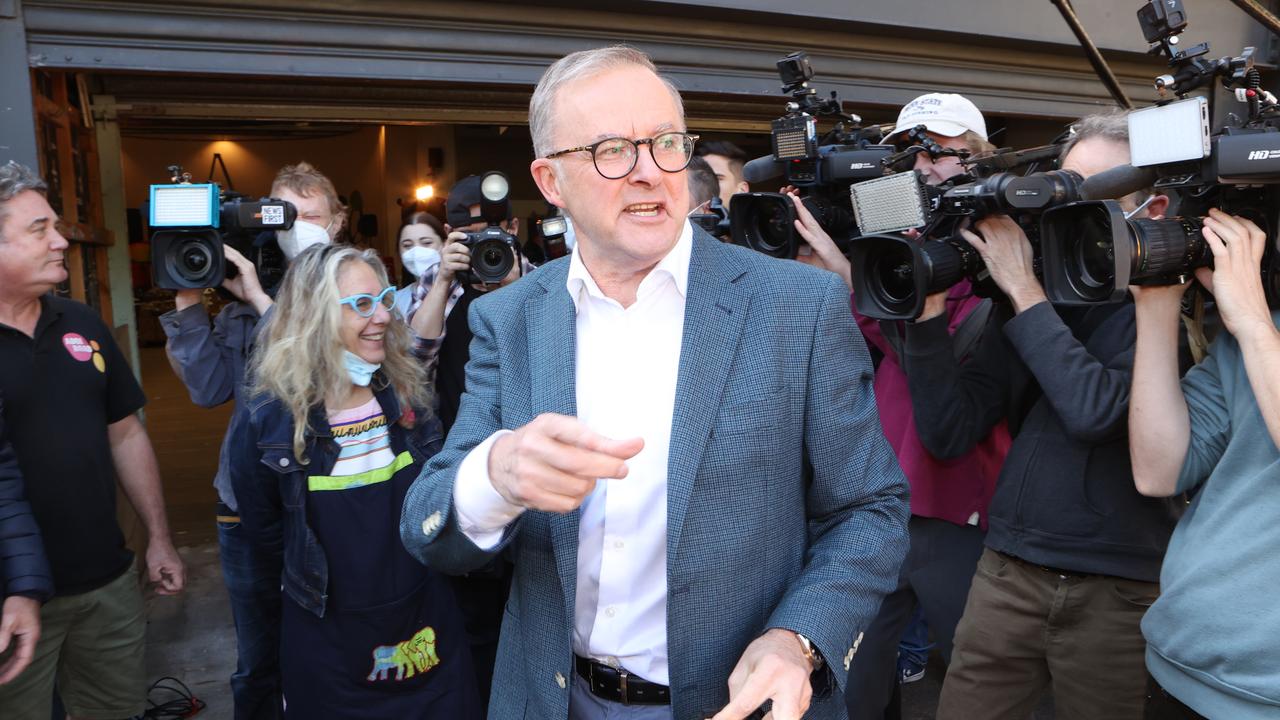 Albo at the Addison Road Community Centre in Marrickville in his seat of Grayndler. Picture: Liam Kidston