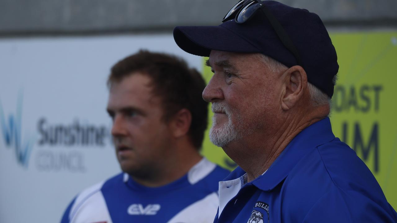 Beerwah head coach Brett Hill watches on. Picture: Patrick Gillett.