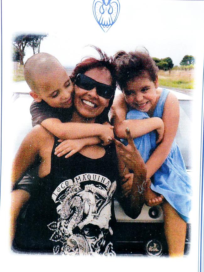 Image of Adeline Yvette Rigney-Wilson and her children Korey Lee and Amber Rose from the Order of Service booklet.