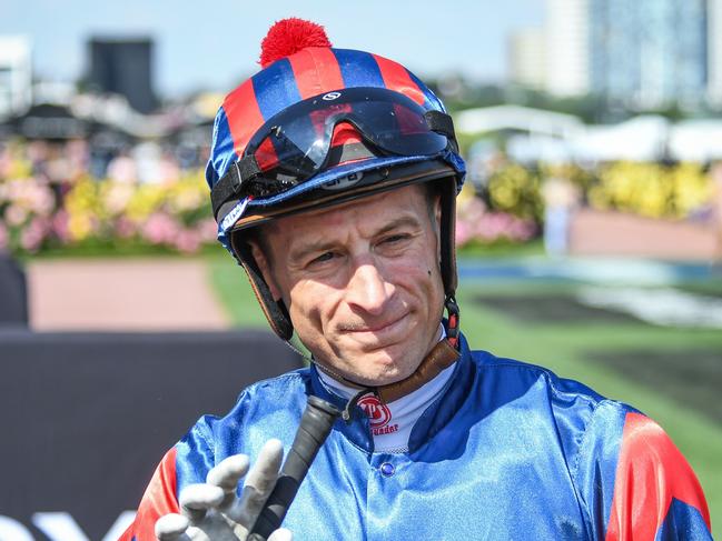 Blake Shinn after Picaroon won the Melbourne Cup Carnival Country Final at Flemington Racecourse on November 09, 2023 in Flemington, Australia. (Photo by Reg Ryan/Racing Photos via Getty Images)