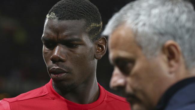 Paul Pogba and Jose Mourinho did not get on. Picture: AP 