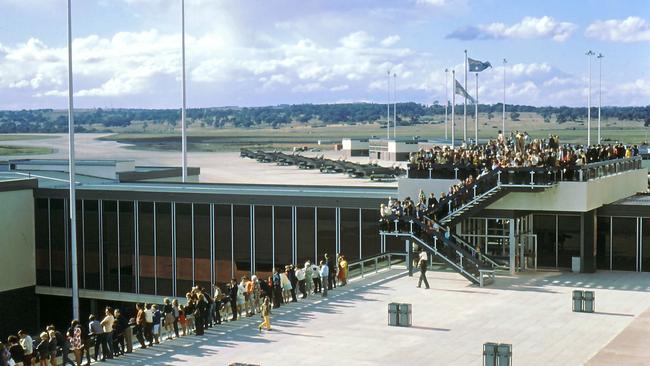 The bustling rooftop observation deck.