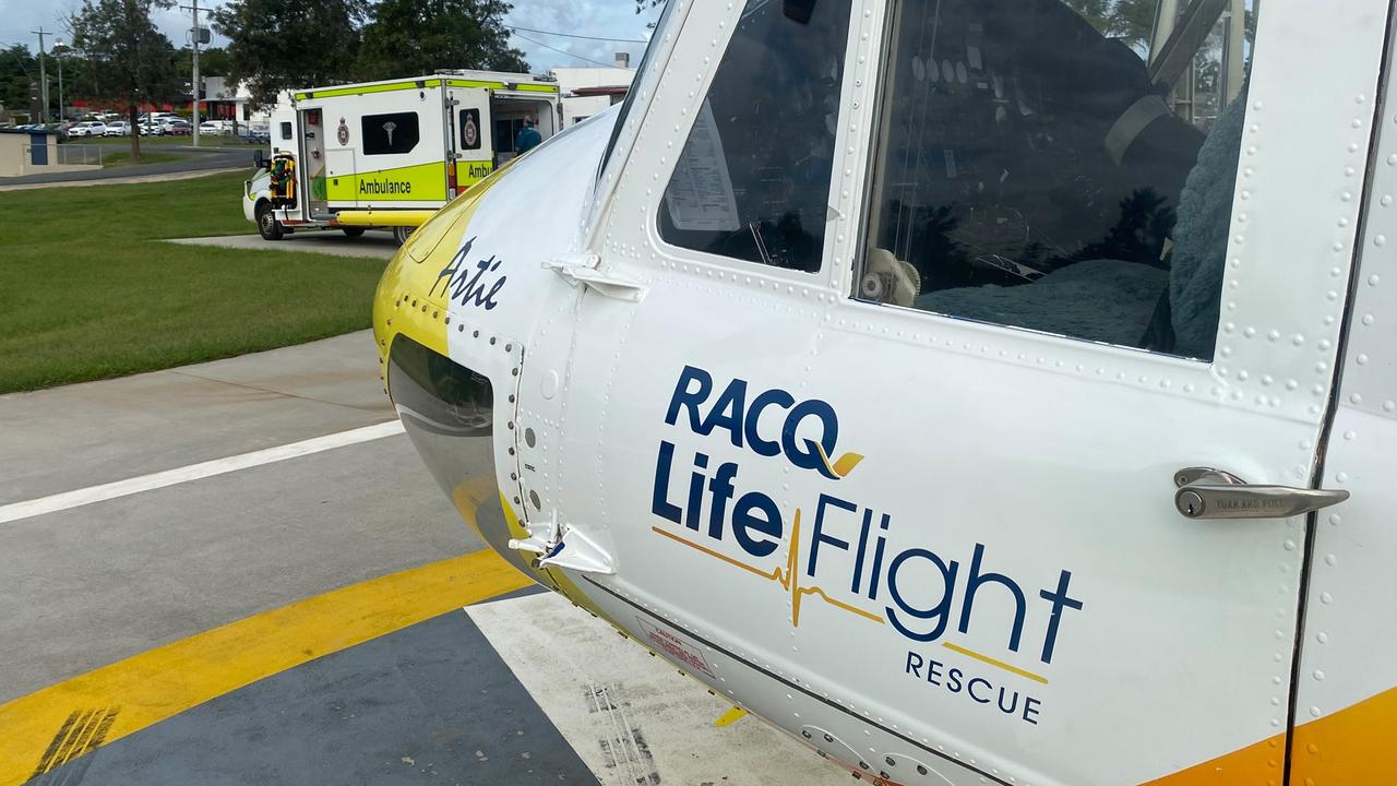 The Sunshine Coast-based RACQ LifeFlight Rescue helicopter flew Ace Elson to Brisbane after he was attacked by a dog on Sunday afternoon.