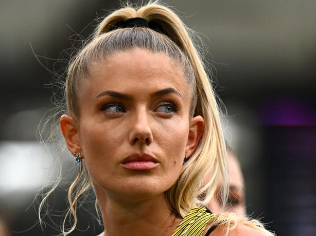 ROME, ITALY - JUNE 11: Alica Schmidt of Team Germany looks on prior to the Women's 4x400m Heats on day five of the 26th European Athletics Championships - Rome 2024 at Stadio Olimpico on June 11, 2024 in Rome, Italy.  (Photo by Mattia Ozbot/Getty Images for European Athletics)