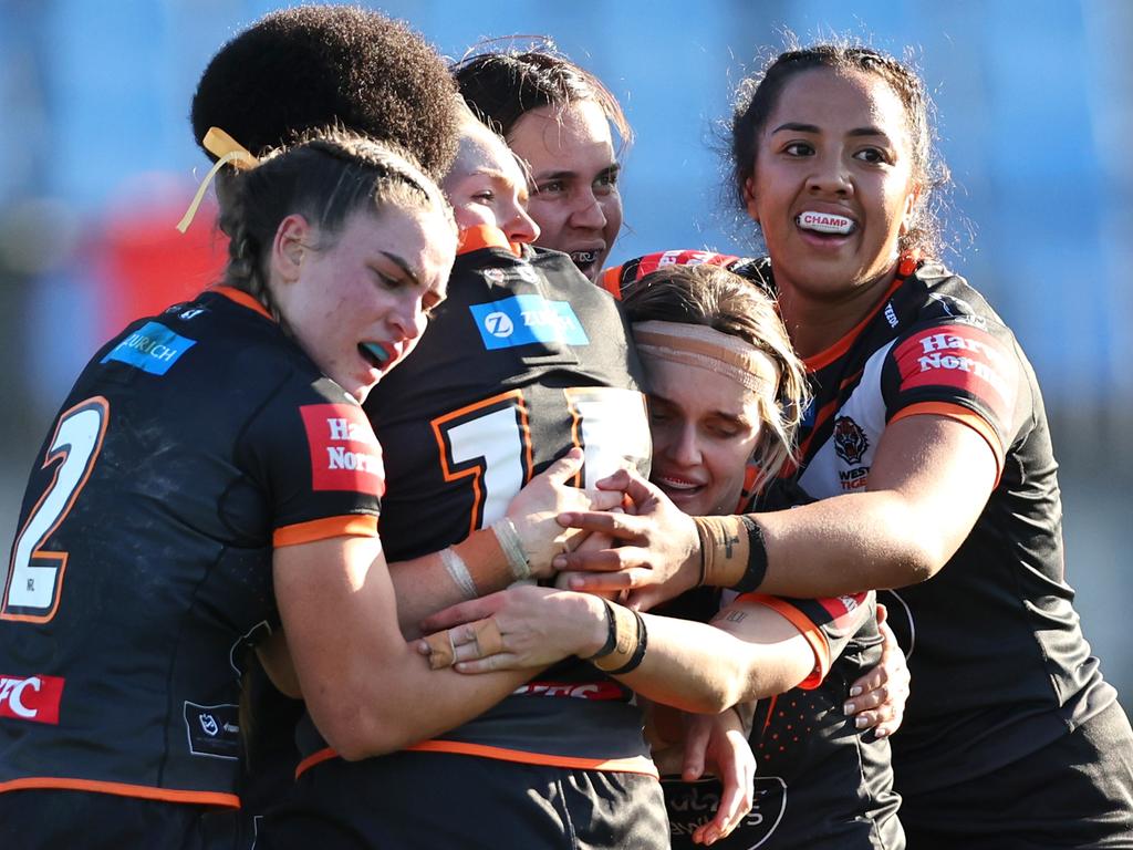 Wests Tigers held the Sharks scoreless. Picture: Jeremy Ng/Getty