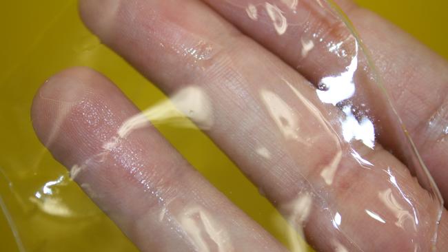 The condom is expected to have the look and feel of skin.