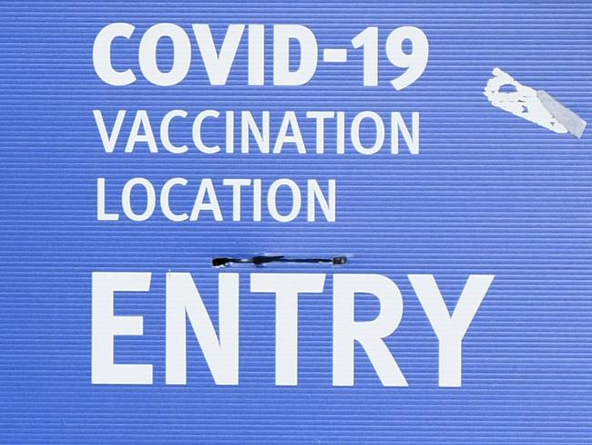 BRISBANE, AUSTRALIA - NewsWire Photos - A sign outside a Covid-19 vaccination hub at Southbank in Brisbane. Queensland will open its borders on December 13. Picture: NCA NewsWire / Dan Peled