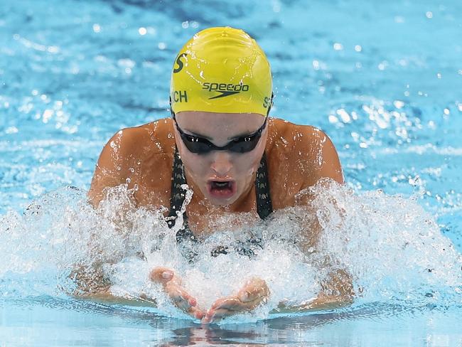 NANTERRE, FRANCE - JULY 28: Jenna Strauch of Team Australia competes in the WomenÃ¢â¬â¢s 100m Breaststroke Heats on day two of the Olympic Games Paris 2024 at Paris La Defense Arena on July 28, 2024 in Nanterre, France. (Photo by Lintao Zhang/Getty Images)