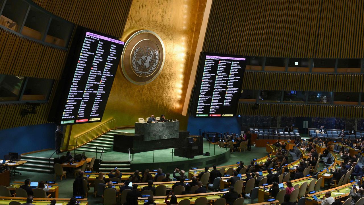 The session saw 153 members vote in favour of the resolution. Picture: Angela Weiss / AFP)