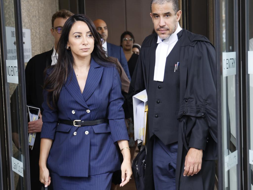 Antoinette Lattouf with her barrister Oshie Fagir. Picture: NewsWire/ Damian Shaw,