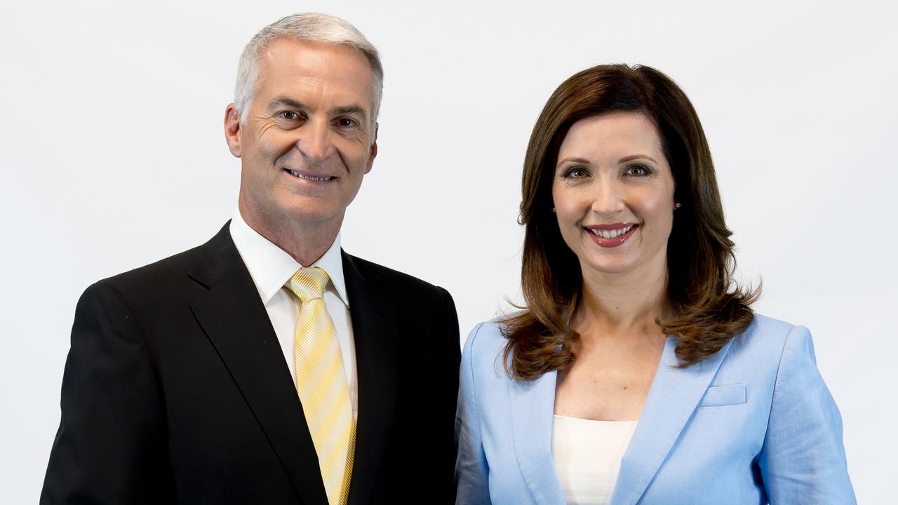 9News Queensland anchor Andrew Lofthouse (left, with co-anchor Melissa Downes) has announced his retirement after 17 years with the network. Picture: Supplied