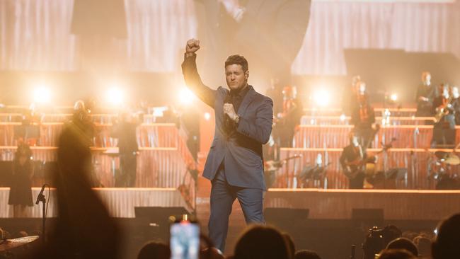 Michael Buble performing at the Brisbane Entertainment on June 20. Photo: Justin Ma