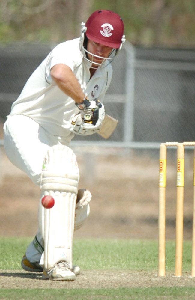 Palmerston skipper and top order bat Ashley Williams pushes forward.