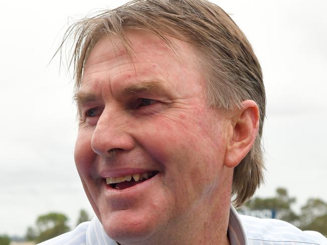 Trainer Todd Howlett is seen after Two Big Fari wins race 2, the TAB Highway Handicap, during Silver Slipper Stakes Day at Rosehill Gardens Racecourse in Sydney, Saturday, February 22, 2020. (AAP Image/Simon Bullard) NO ARCHIVING, EDITORIAL USE ONLY