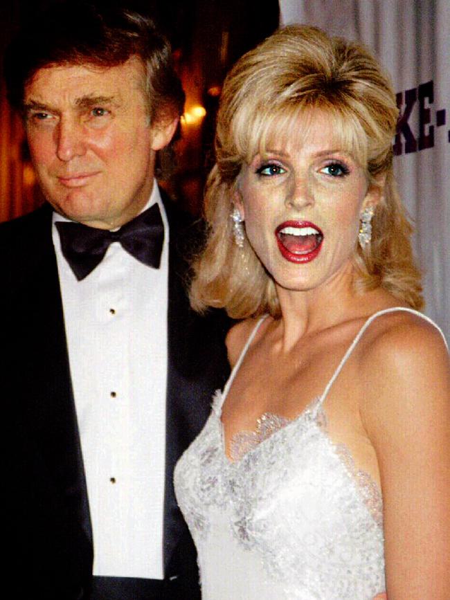 Donald Trump and Marla Maples attend an event in 1995. Picture: File