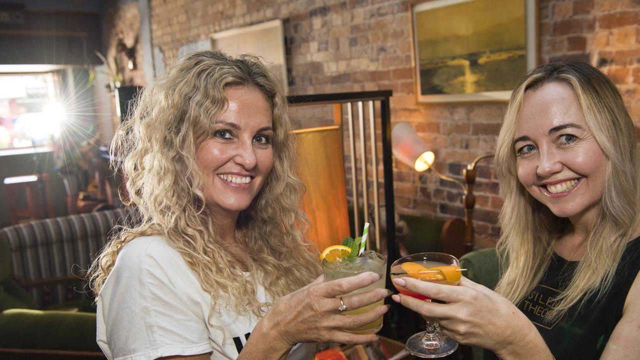 Catherine (left) and Joanne Philippa warm up for New Year's Eve last year at Bar Wunder. Picture: Kevin Farmer