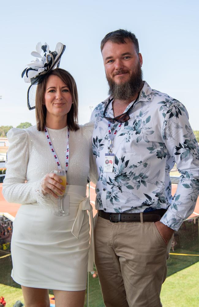 Hayley Currington and Matt Blackford at the Chief Minister's Cup Day at the Darwin Turf Club on Saturday, July 13. Picture: Pema Tamang Pakhrin