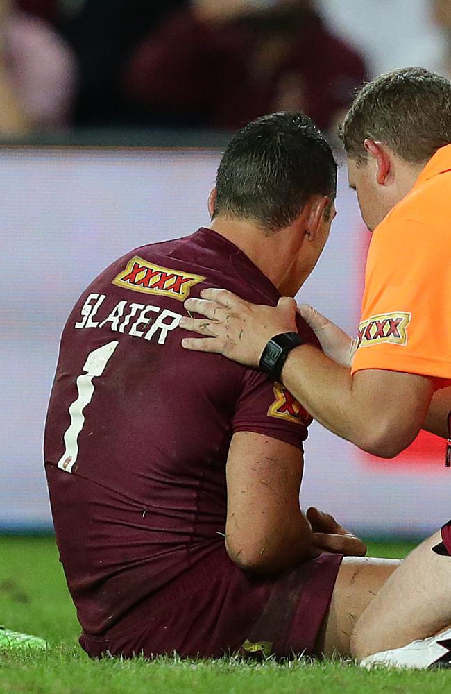 Billy Slater gets treatment.