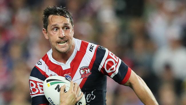 Roosters Mitchell Pearce during the Sydney Roosters v Cowboys NRL Preliminary Final at Allianz Stadium, Sydney. Picture: Brett Costello