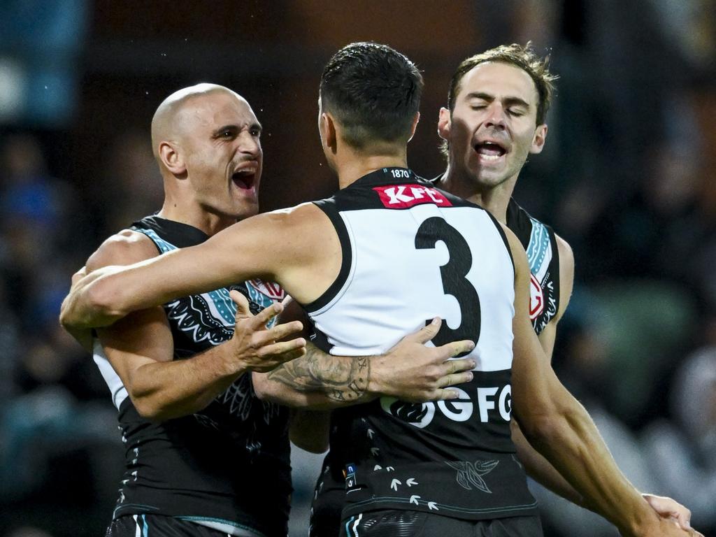 Sam Powell-Pepper celebrates his goal. (Photo by Mark Brake/Getty Images)