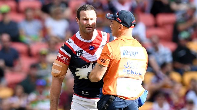 Boyd Cordner copped a nasty concussion against Canberra. Picture: Bradley Kanaris