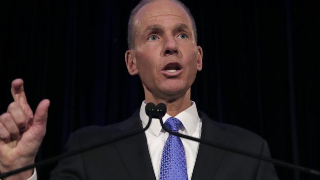 In this Monday, April 29, 2019 file photo, Boeing Chief Executive Dennis Muilenburg speaks during a news conference. Picture: AP