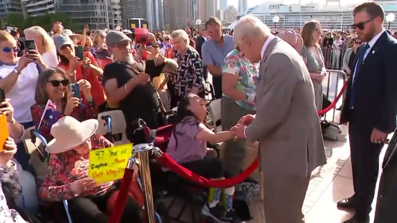 King Charles and Queen Camilla greet fans at the Sydney Opera House