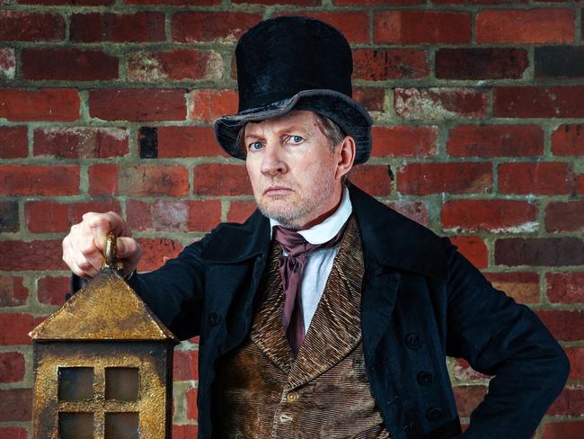 Actor David Wenham posing up as the character Scrooge in the Christmas musical, A Christmas Carol, which will be playing in Melbourne in December. Picture: Ian Currie