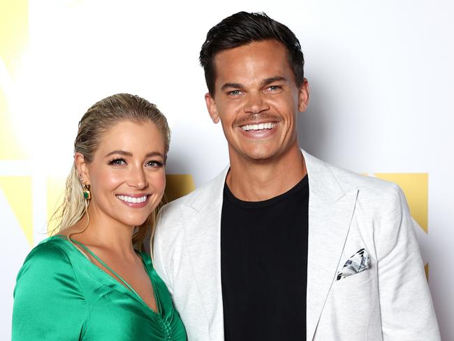 SYDNEY, AUSTRALIA - NOVEMBER 09: Jimmy Nicholson and Holly Kingston attend the premiere of "No Time To Die" at Hoyts Entertainment Quarter on November 09, 2021 in Sydney, Australia. (Photo by Brendon Thorne/Getty Images)