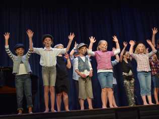 Dalby South State School Year 2 and 3s perform Chim, Chim, Cher-ee at the 27th concert of selected winners from the Dalby Eisteddfod. Picture: Elouise Quinlivan