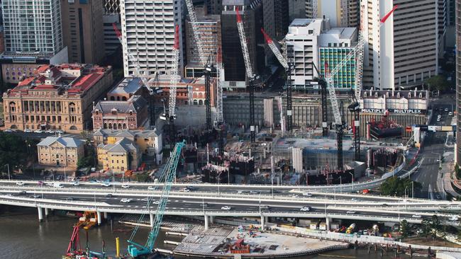 Construction progress in May 2020 on the Queen's Wharf towers. Picture: supplied