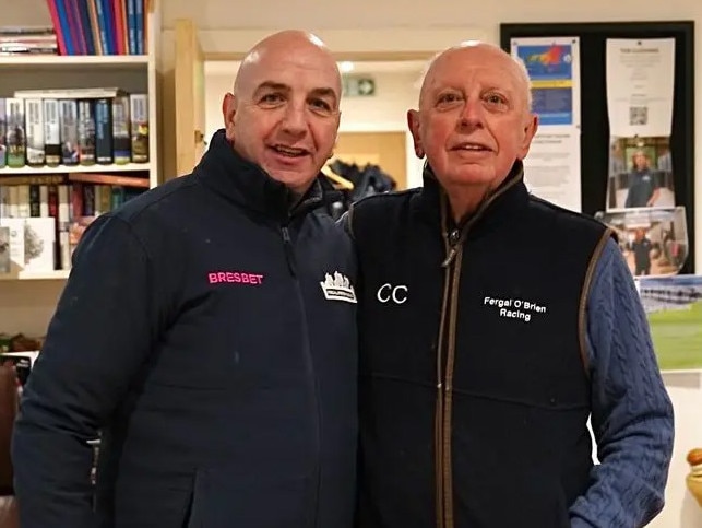 Chris Coley (right) with Fergal O'Brien. Picture: via Racing Post Britain/Supplied