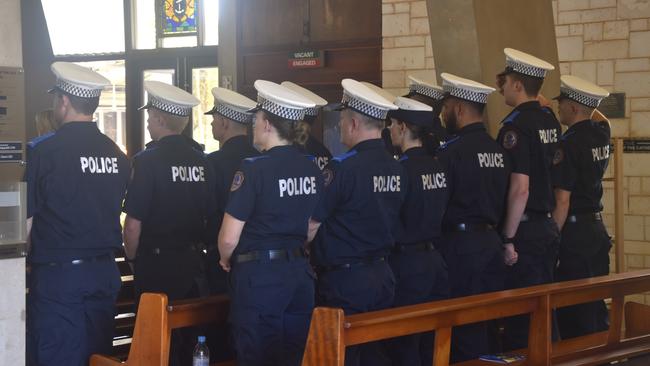 Police officers at the 2023 Police Remembrance Day parade and service. Picture: Sierra Haigh